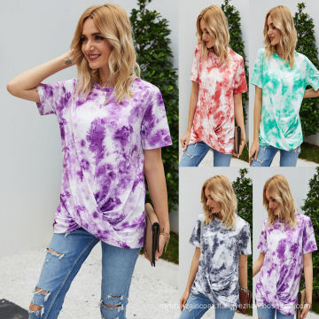 Woman Plus Size Tie-dye Cotton T-shirts